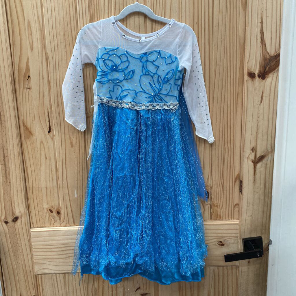 GIRLS COSTUME DRESS BLUE/WHITE /SILVER 110 4