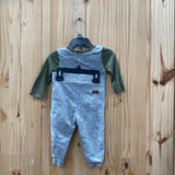 BOYS SEVEN 2PC ST OLIVE GREEN/GREY 6/9M