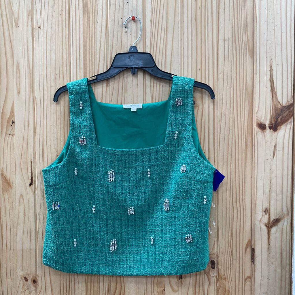 WOMENS ENTRO SL GREEN CASUAL TOP L