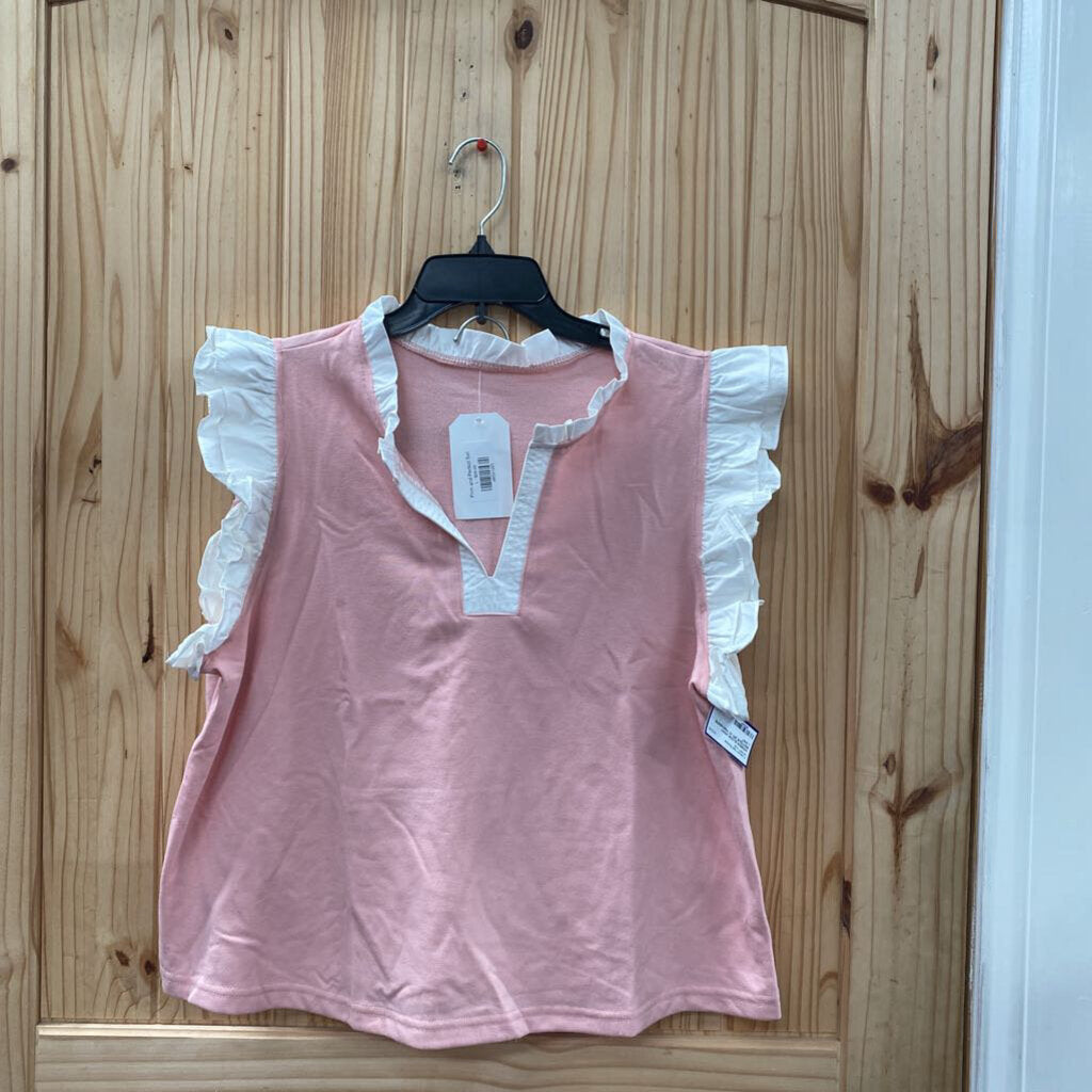 WOMENS BLOOM WEST BOUTIQUE 2PC ST PINK/WHITE L NWT