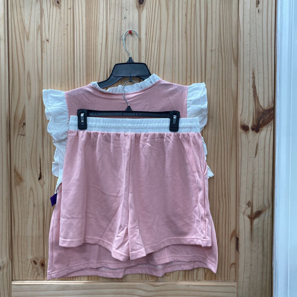 WOMENS BLOOM WEST BOUTIQUE 2PC ST PINK/WHITE L NWT