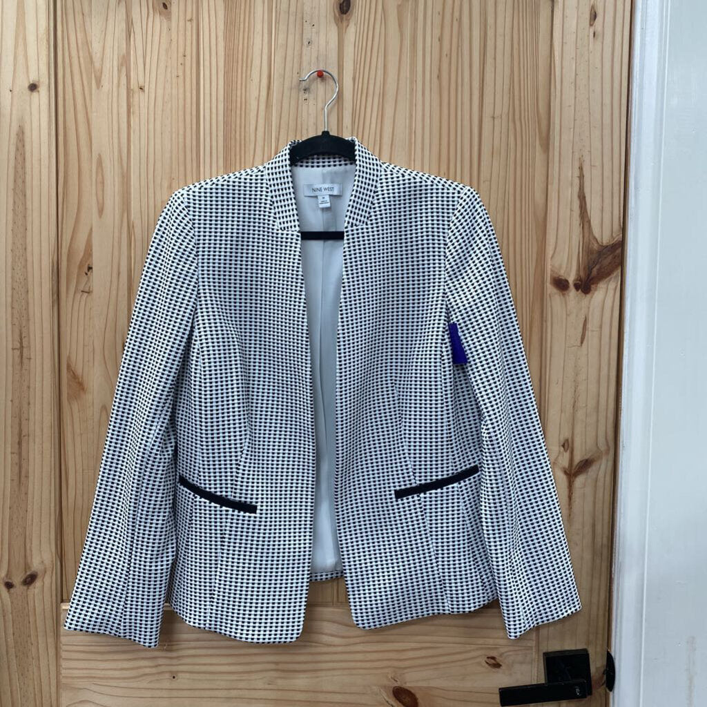 WOMENS NINE WEST BLK/WHITE CASUAL BLAZER M