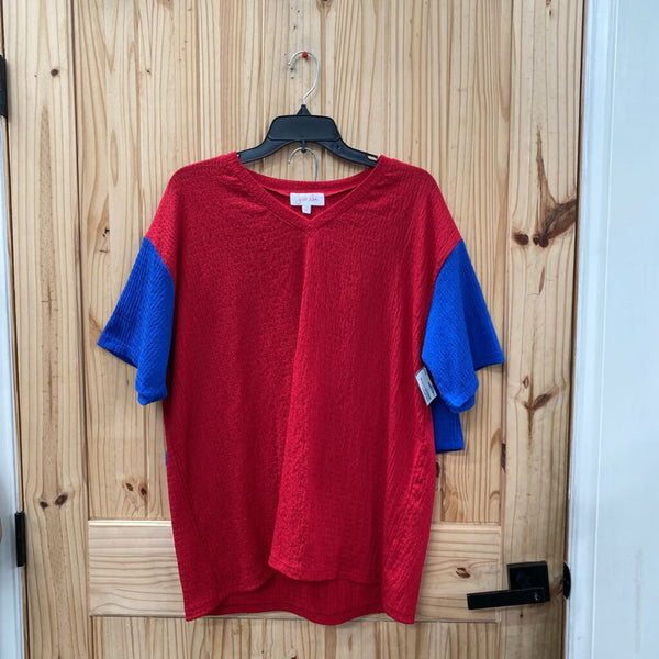 WOMENS JESS LEA 2PC SET RED/BLUE XL