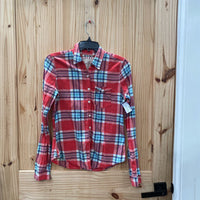 WOMENS HOLLISTER LS PLAID BUTTON UP SHIRT M