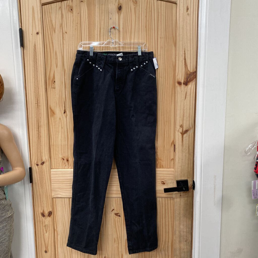 WOMENS VINTAGE ROCKIES BLK DENIM JEANS 15