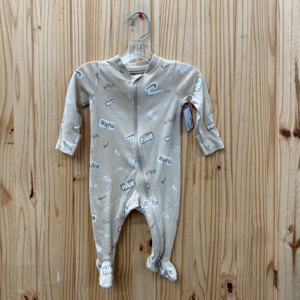 BOYS NIKE TAUPE LS ROMPER 6M