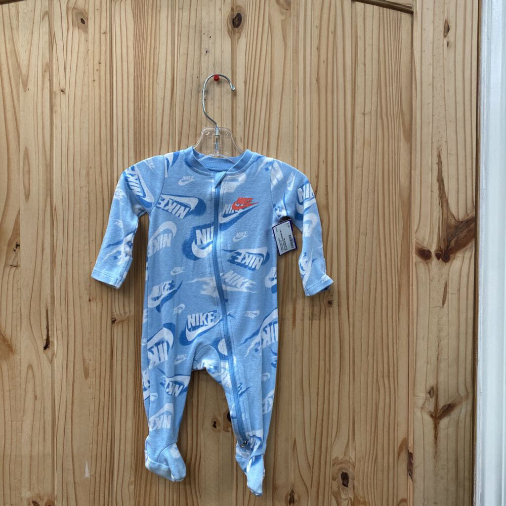 BOYS NIKE LS ROMPER SKY BLUE/WHITE 6M