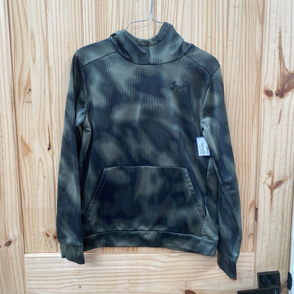 BOYS UNDER ARMOUR HOODIE OLIVE GREEN/BLK YLG 12
