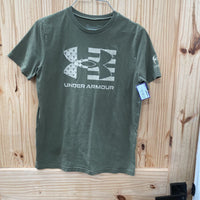 BOYS UNDER ARMOUR OLIVE GREEN T-SHIRT YL 12