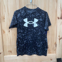 BOYS UNDER ARMOUR SHIRT BLK/GREY/WHITE YL 12