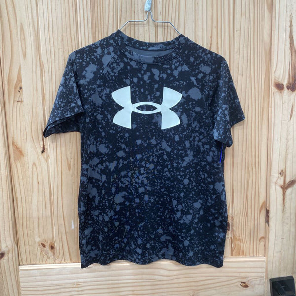 BOYS UNDER ARMOUR SHIRT BLK/GREY/WHITE YL 12