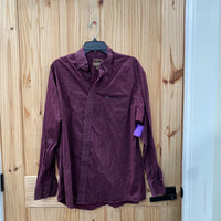 MENS ARIAT DK WINE BUTTON UP SHIRT L