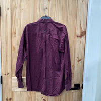 MENS ARIAT DK WINE BUTTON UP SHIRT L
