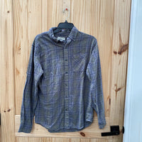 MENS MAGELLAN LS BUTTON UP SHIRT GREY/LT GREEN S