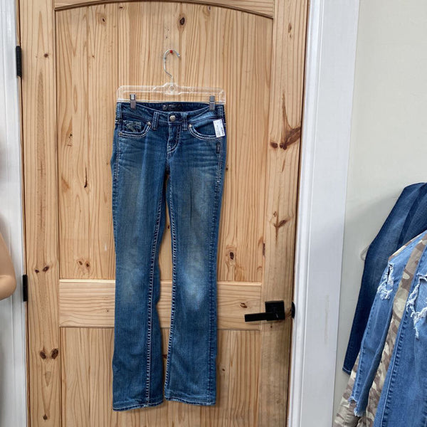 WOMENS SILVER DENIM JEANS 26