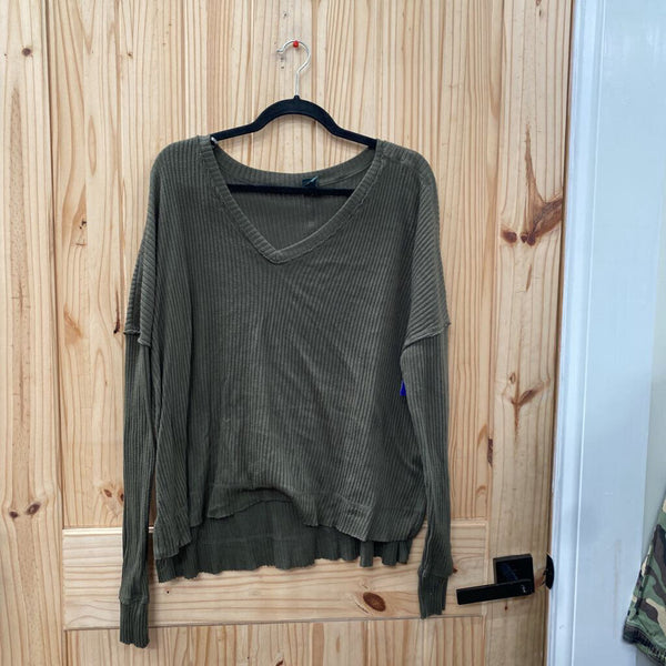 WOMENS WILD FABLE DK OLIVE GREEN CASUAL TOP L