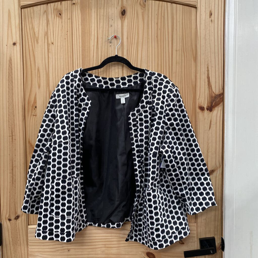 WOMENS DRESS BARN CASUAL BLAZER BLK/WHITE 3X
