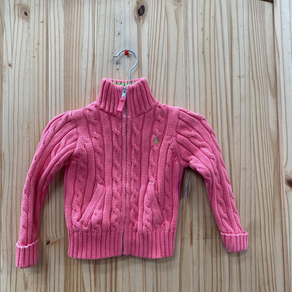 GIRLS POLO RALPH LAUREN PINK SWEATER 2T