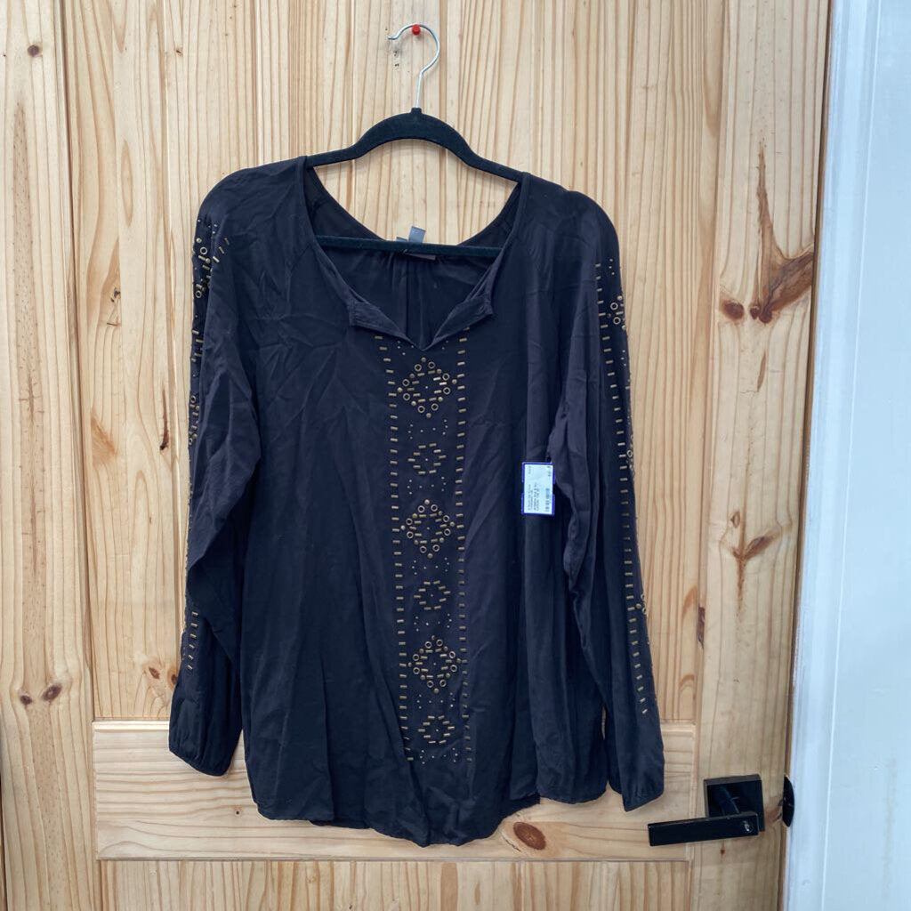 WOMENS ROZ & ALI CASUAL TOP 2X