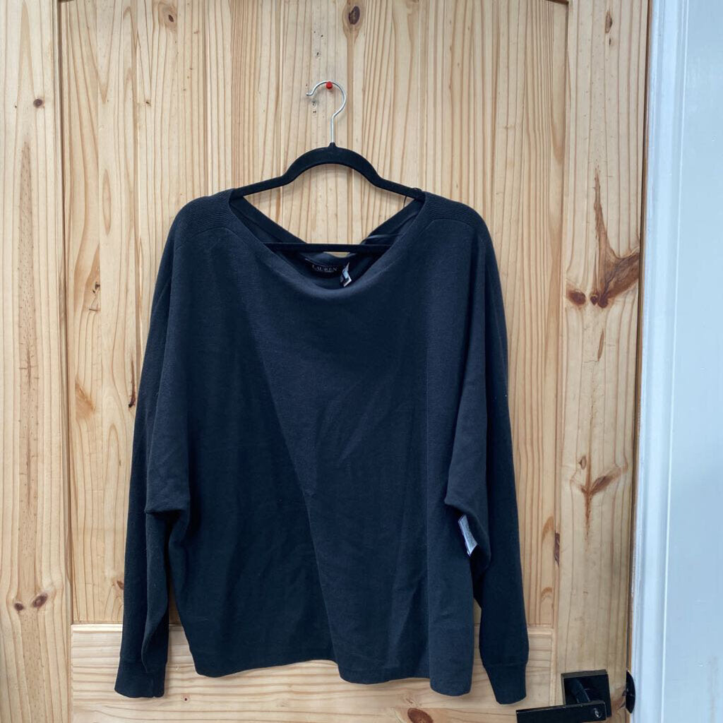 WOMENS RALPH LAUREN BLK CASUAL TOP 3X NWT