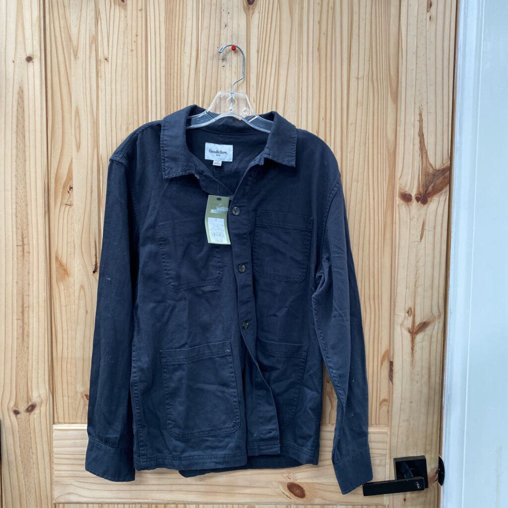 MENS GOODFELLOW LS BLK BUTTON UP SHIRT S NWT