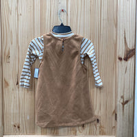 GIRLS TAHARI 2PC SET TAUPE/IVORY 4T