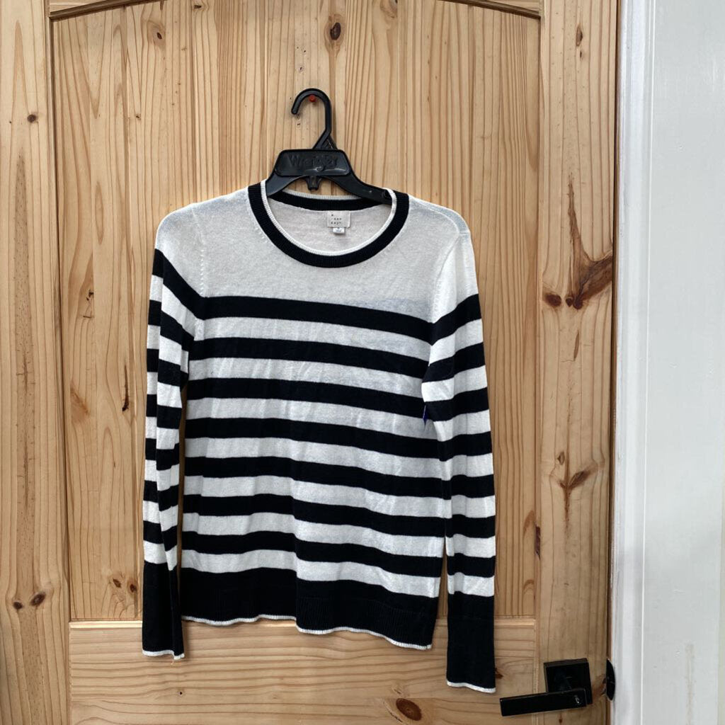 WOMENS A NEW DAY BLK/WHITE LS SHIRT S