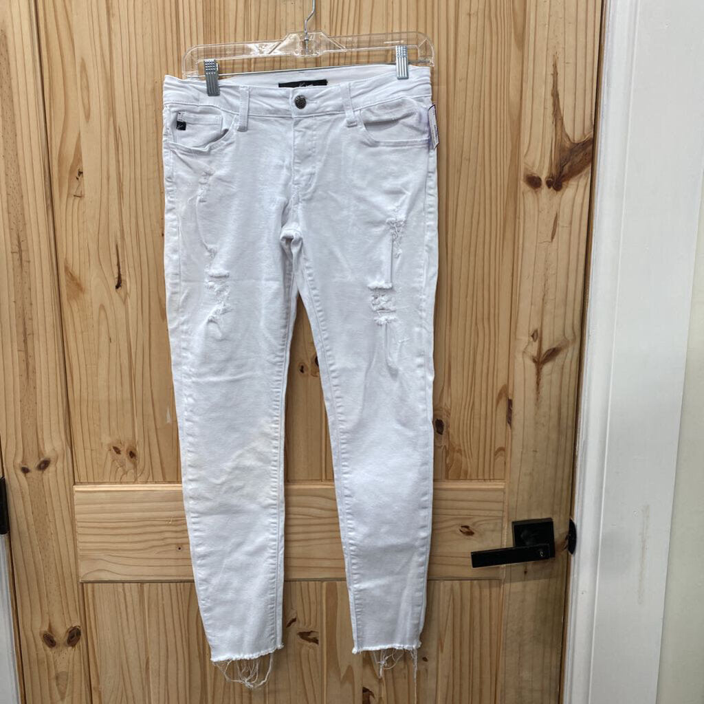 WOMENS KANCAN WHITE DIST. JEANS 27
