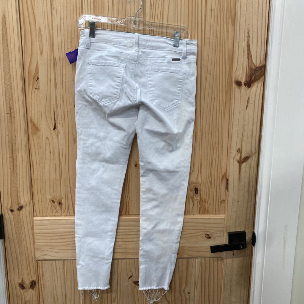 WOMENS KANCAN WHITE DIST. JEANS 27