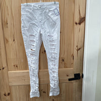 WOMENS VIP WHITE DIST. JEANS 3/4