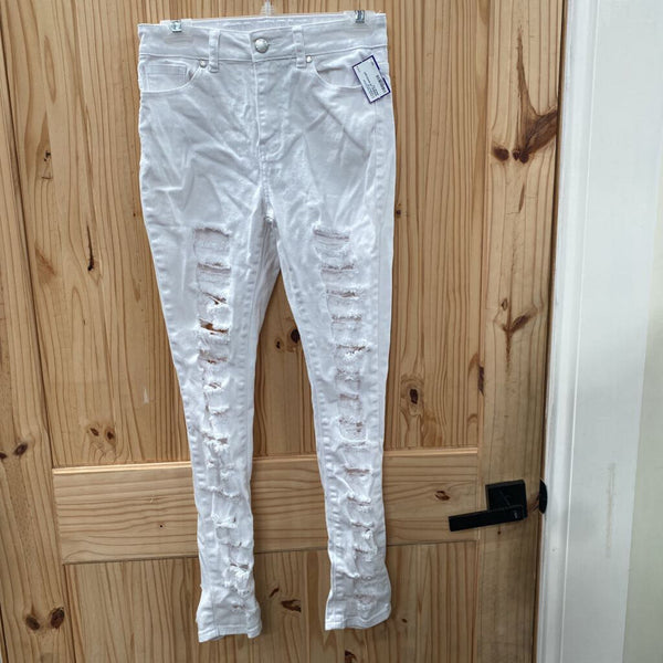 WOMENS VIP WHITE DIST. JEANS 3/4
