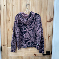 WOMENS ADIDAS CROP TO HOODIE MAUVE/BLK XL