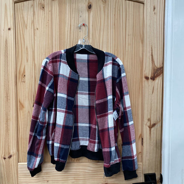 WOMENS SHEIN CASUAL JACKET WINE/WHITE/NAVY BLUE XL