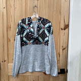 WOMENS GREY/BLK/RUST/TURQUOISE HOODIE 2XL