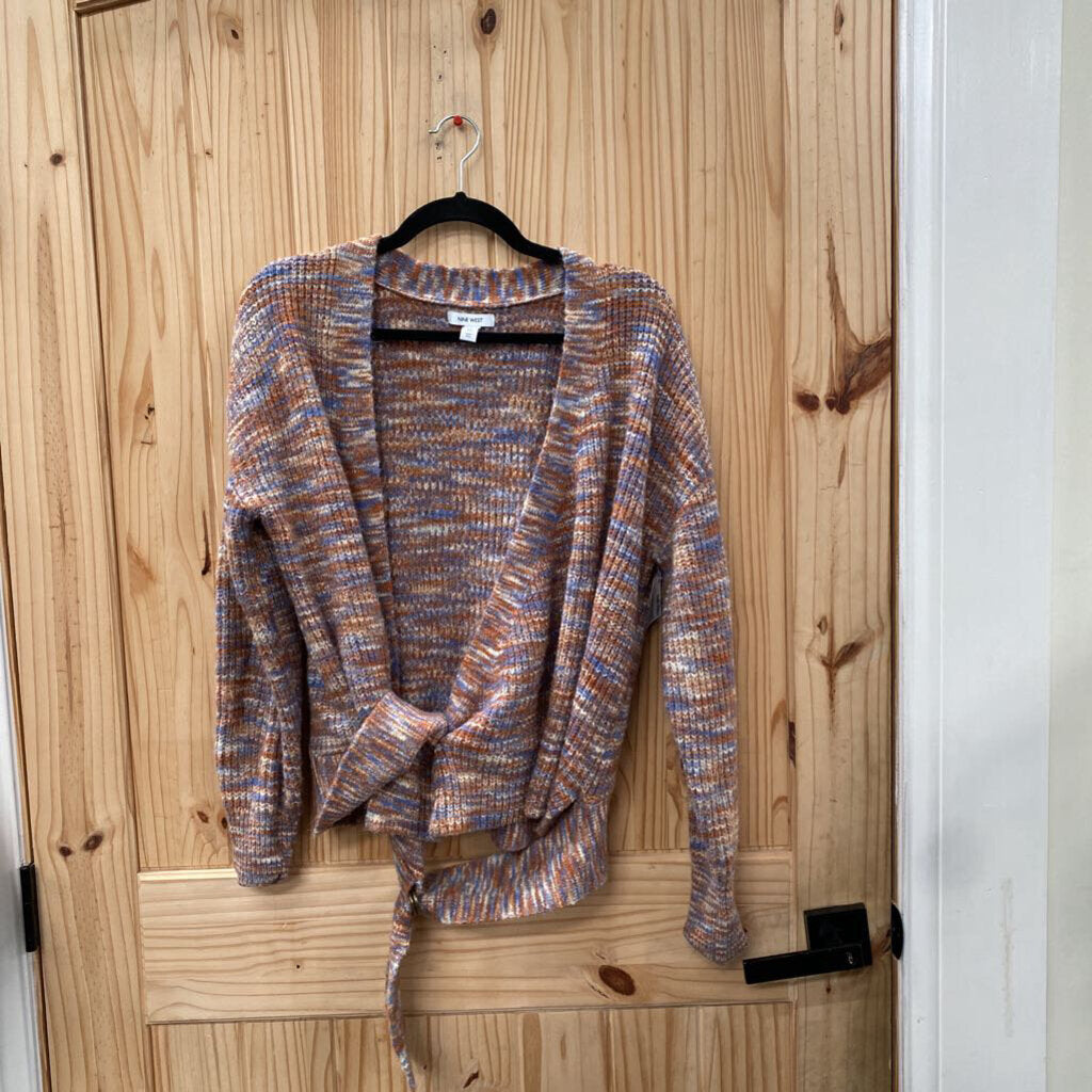 WOMENS NINE WEST SWEATER BLUE/RUST/IVORY M