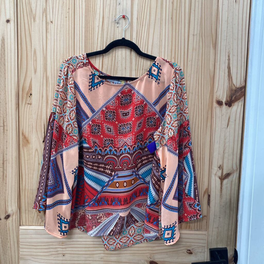 WOMENS FIGUEROA & FLOWER CASUAL TOP MULTI COLOR XL