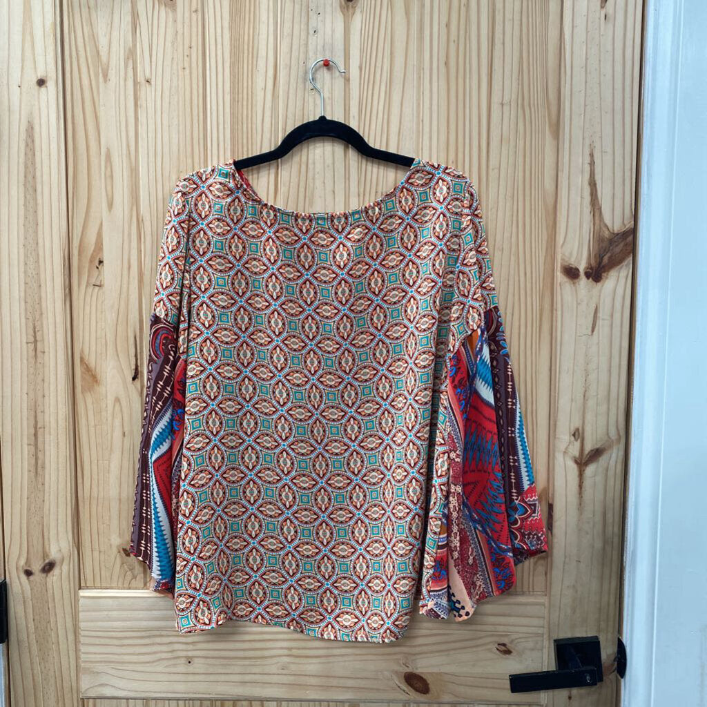 WOMENS FIGUEROA & FLOWER CASUAL TOP MULTI COLOR XL