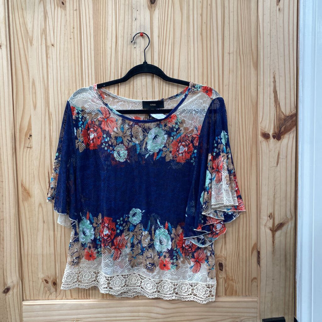 WOMENS RAIN CASUAL TOP MULTI COLOR L