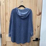 WOMENS JANE & DELANCEY LS BLUE HOODED SHIRT 2X NWT