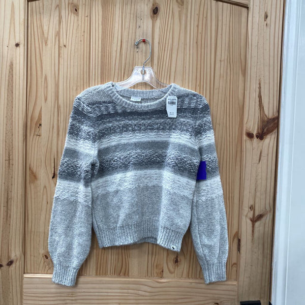GIRLS ABERCROMBIE KIDS GREY/WHITE SWEATER 11/12 NWT