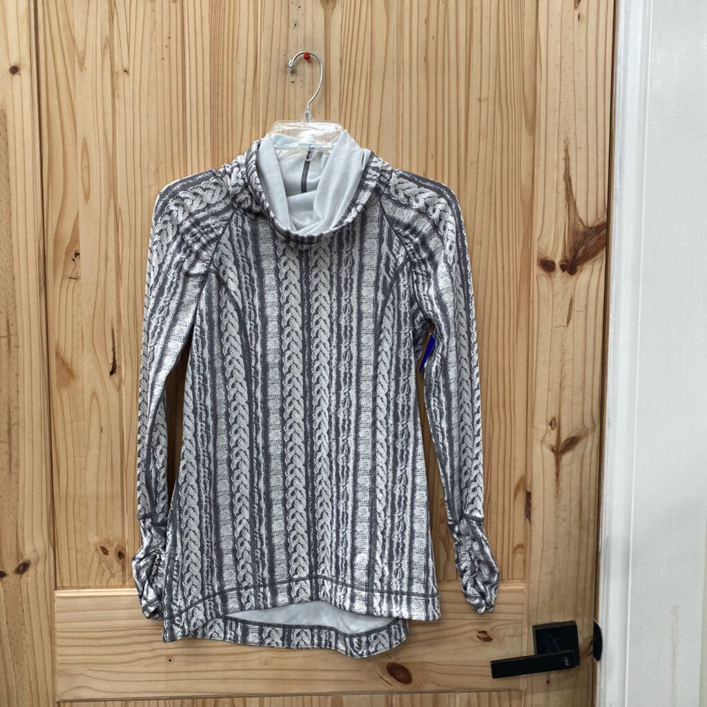 WOMENS CALIA COWNECK LS SHIRT GREY/WHITE S