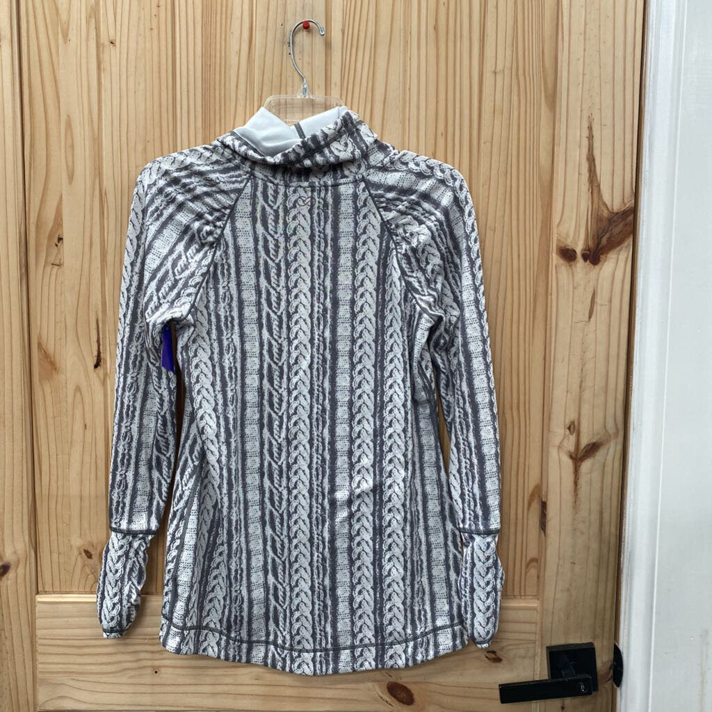 WOMENS CALIA COWNECK LS SHIRT GREY/WHITE S