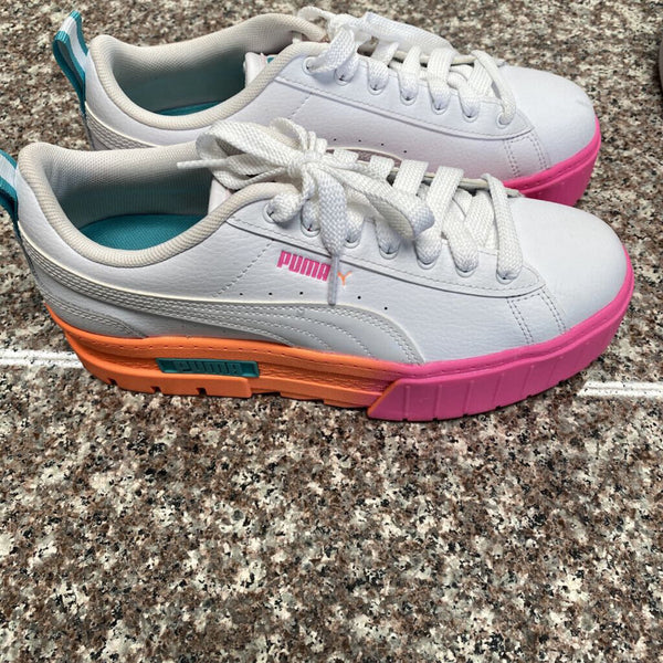 WOMENS PUMA SHOES PINK/WHITE/ORANGE 7