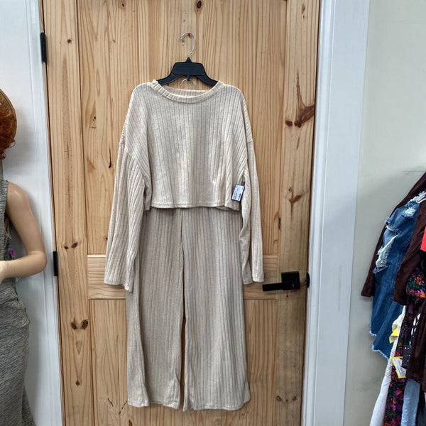 WOMENS SHEIN LT TAUPE 2PC SET 0XL