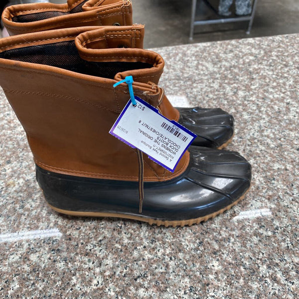 WOMENS THE ORIGINAL DUCK BOOTS CHOCOLATE/CHESTNUT 8