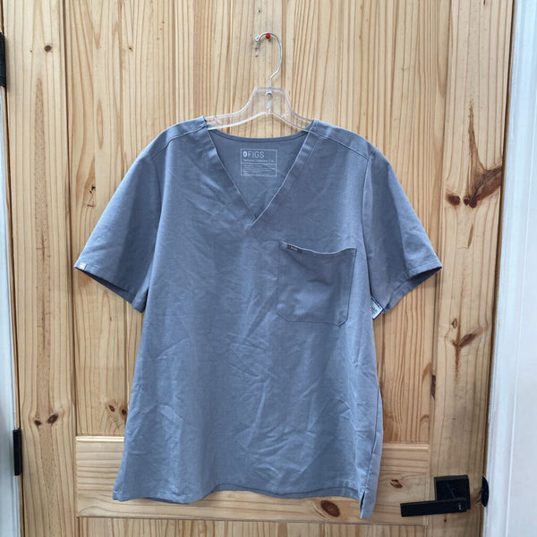 WOMENS FIGS GREY SCRUB TOP XL