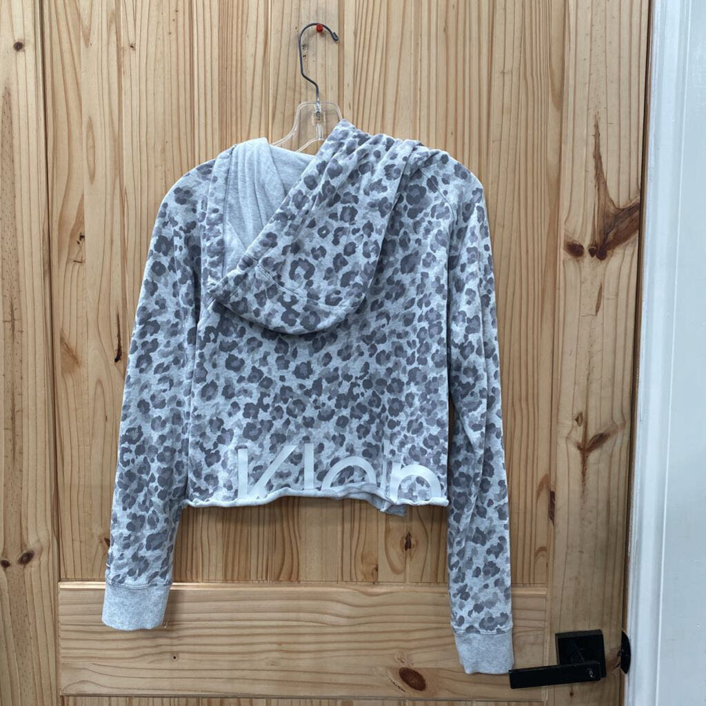 WOMENS CALVIN KLEIN GREY LEOPARD HOODIE L