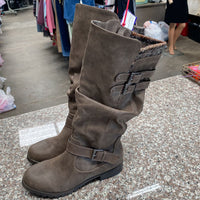 WOMENS JELLYPOP BROWN TALL BOOTS 8 1/2