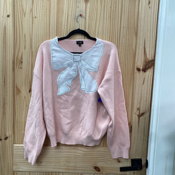WOMENS OATWELFTH PINK SWEATER W/RIBBON XL