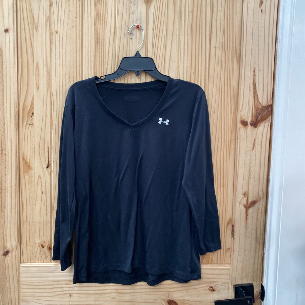 WOMENS UNDER ARMOUR LS BLK SHIRT XL